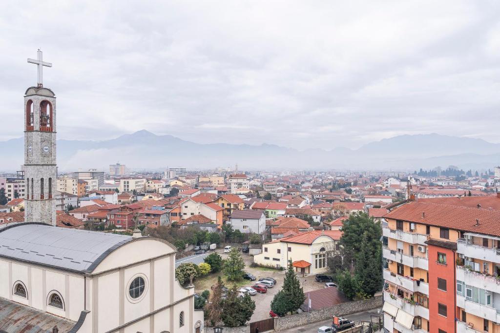 Udsigt til Shkodër eller udsigt til byen taget fra lejligheden