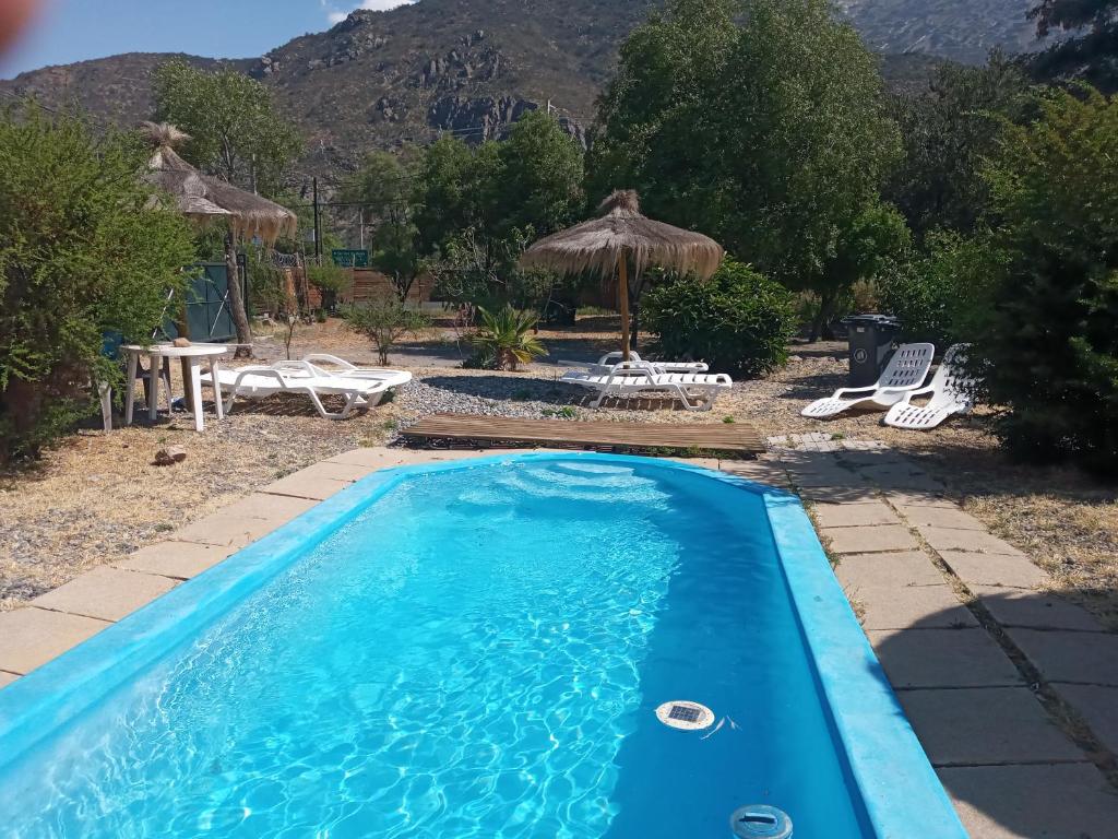 En generel udsigt til bjerge eller udsigt til bjerge taget fra lodgen