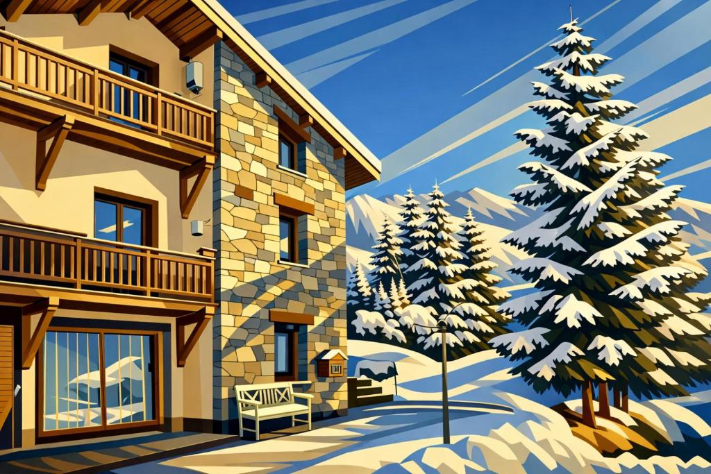 Chalet Coquelicot - confort montagnard et ambiance chaleureuse au cœur de Saint Martin de Belleville v zimě