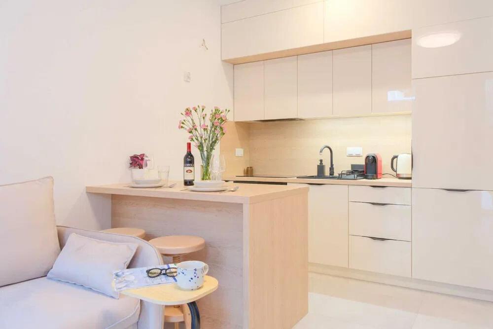 Nhà bếp/bếp nhỏ tại Beskid Marina Apartment