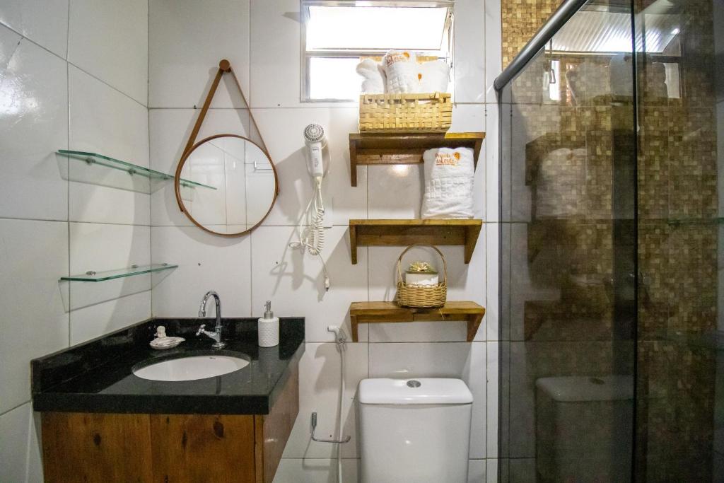 Et badeværelse på Pousada da Leide