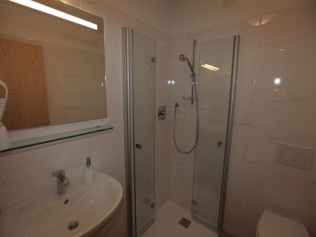 Koupelna v ubytování Hotel Stampfer B&B