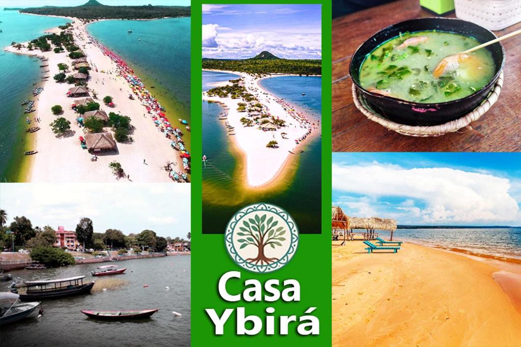 een collage van foto's van een strand met Aania Yucida bij Casa Ybirá de Alter do Chão in Alter do Chao