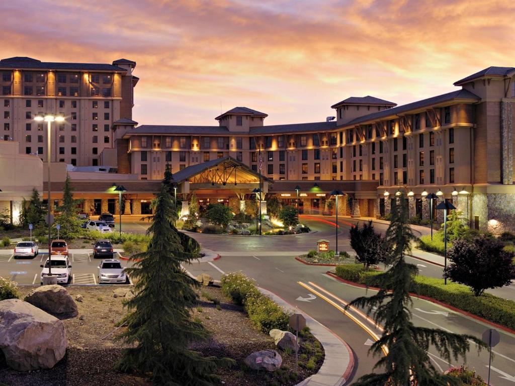 a large building with a street in front of it at Chukchansi Gold Resort & Casino in Coarsegold