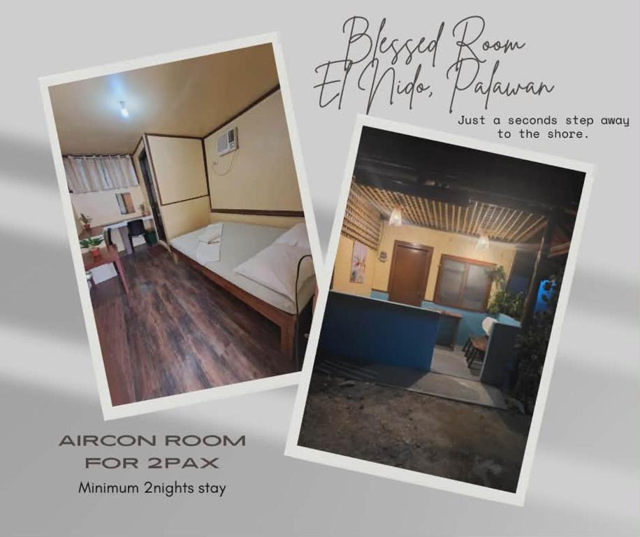 En eller flere senge i et værelse på Blessed Villa El Nido