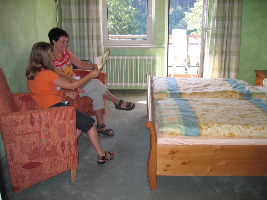Postel nebo postele na pokoji v ubytování Pension & Ferienhaus Latröpchen