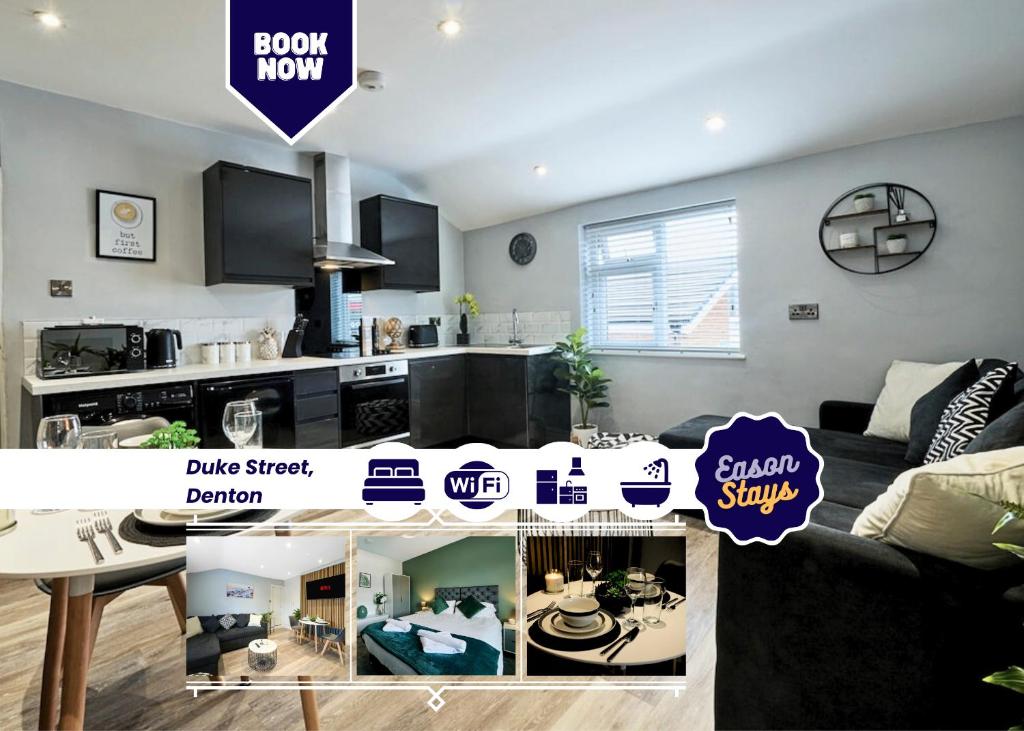 Køkken eller tekøkken på Comfort 2BR By Eason Stays Short Lets Denton