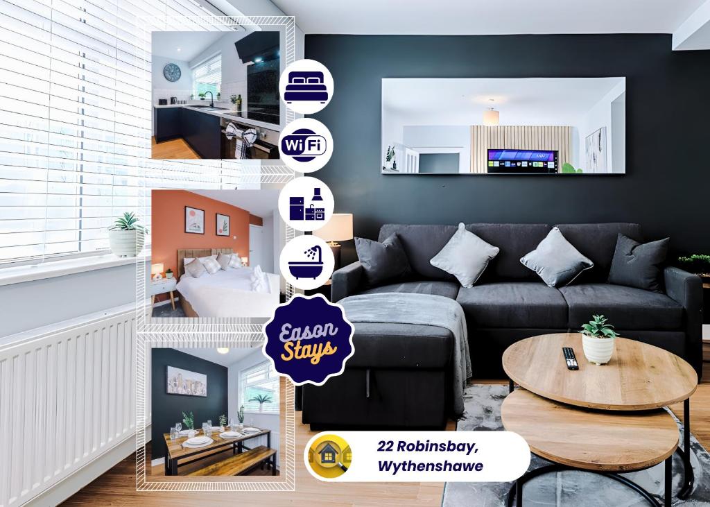 Køkken eller tekøkken på 3 BDR House By Eason Stays Short Wythenshawe