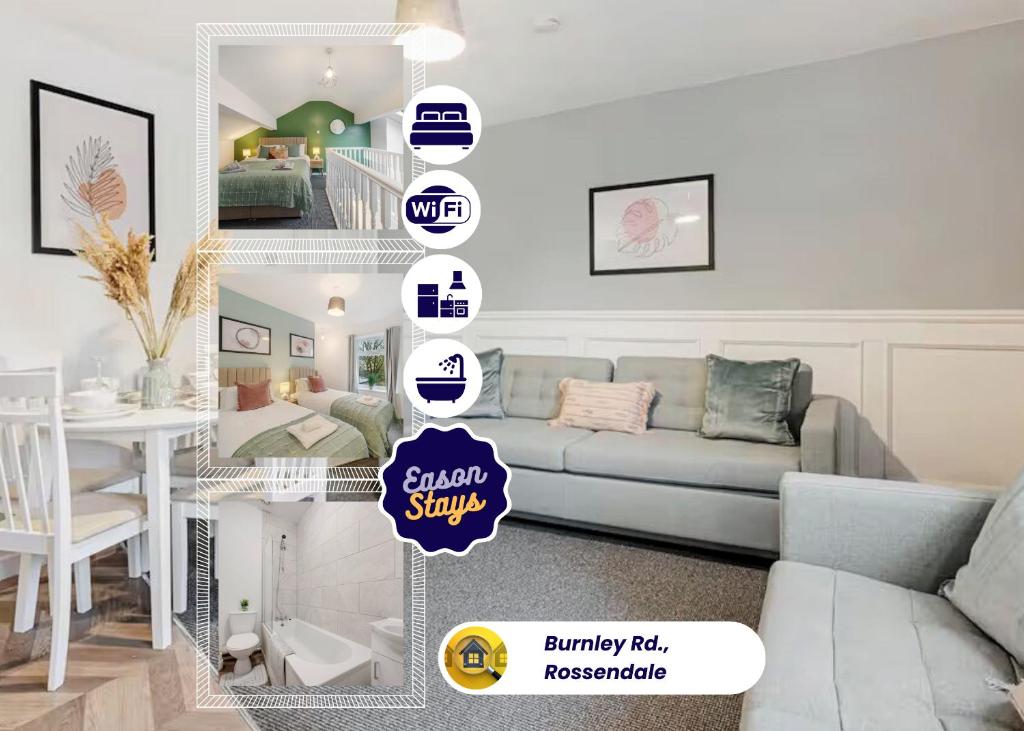 Et opholdsområde på 2BR Cosy Home By Eason Stays Short Lets Rossendale