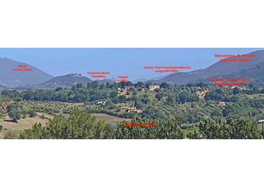 Een diagram van een stad met bergen op de achtergrond. bij Baduerughe - ValledelLago in Poggio Mirteto