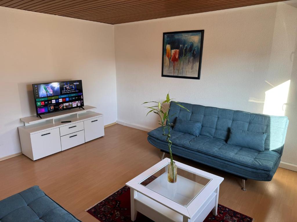 Et tv og/eller underholdning på Gemütliche, lichtdurchflutete Wohnung