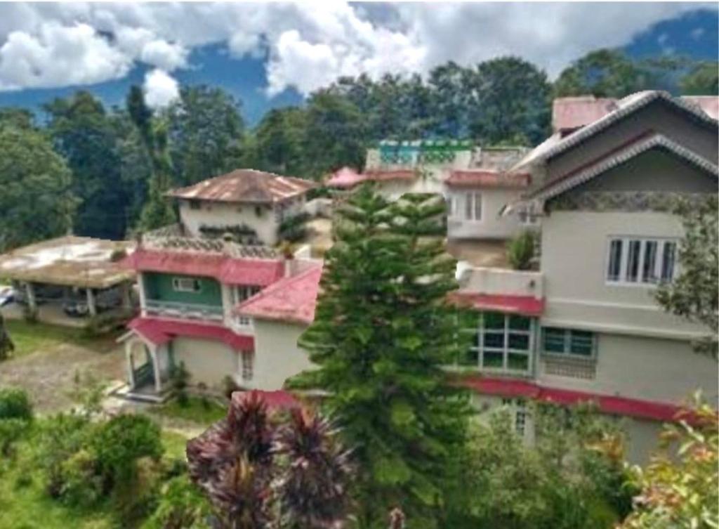 a group of houses on a hill with a tree at Vajrayogini Inn in Pedong
