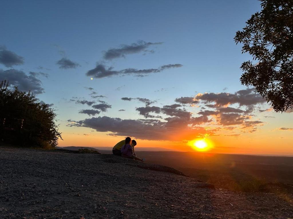 Solopgangen eller solnedgangen set fra lejligheden