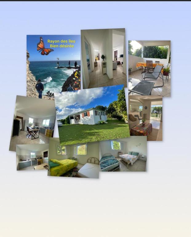 a collage of pictures of a house at Rayon des îles bien désirée in Saint-François
