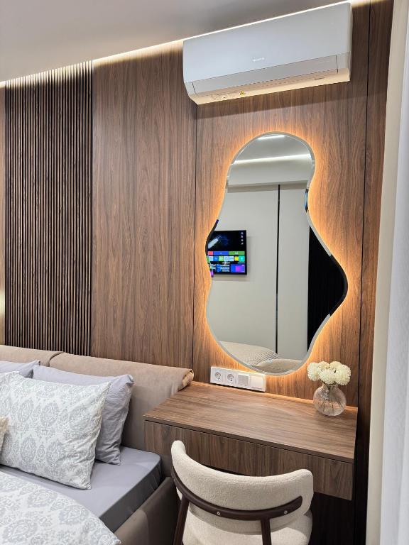 Krevet ili kreveti u jedinici u okviru objekta Lux Apartment with Balcony