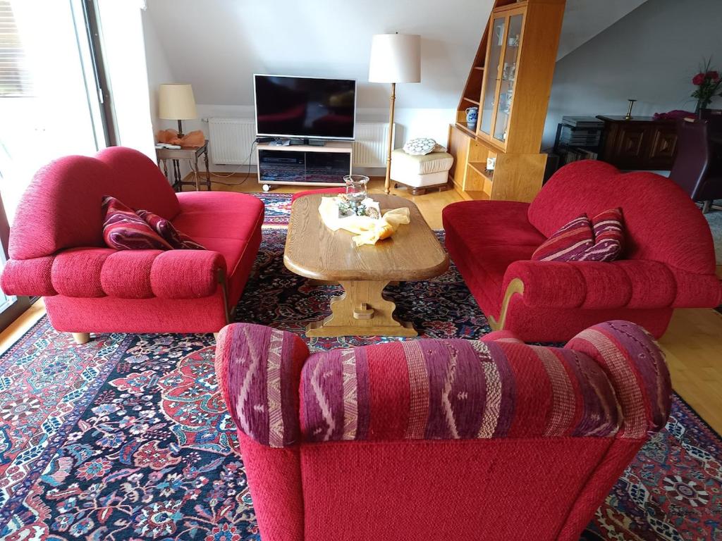 Posezení v ubytování Ferienwohnung Jansen