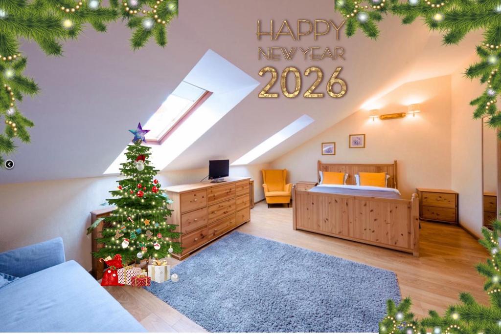 En eller flere senge i et værelse på Khreschatyk Suites