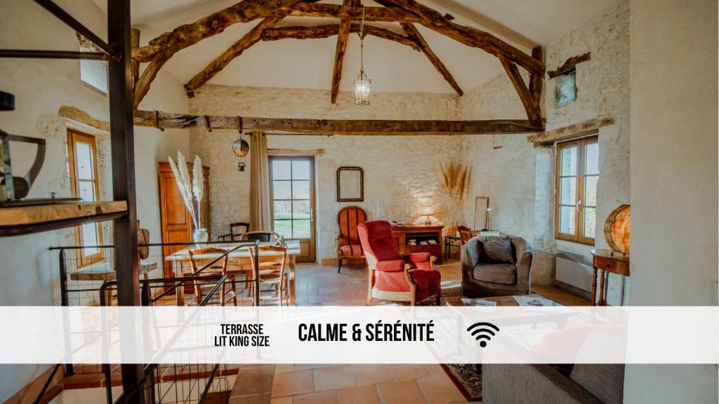 Posezení v ubytování Chez Philippe Parenthèse en campagne