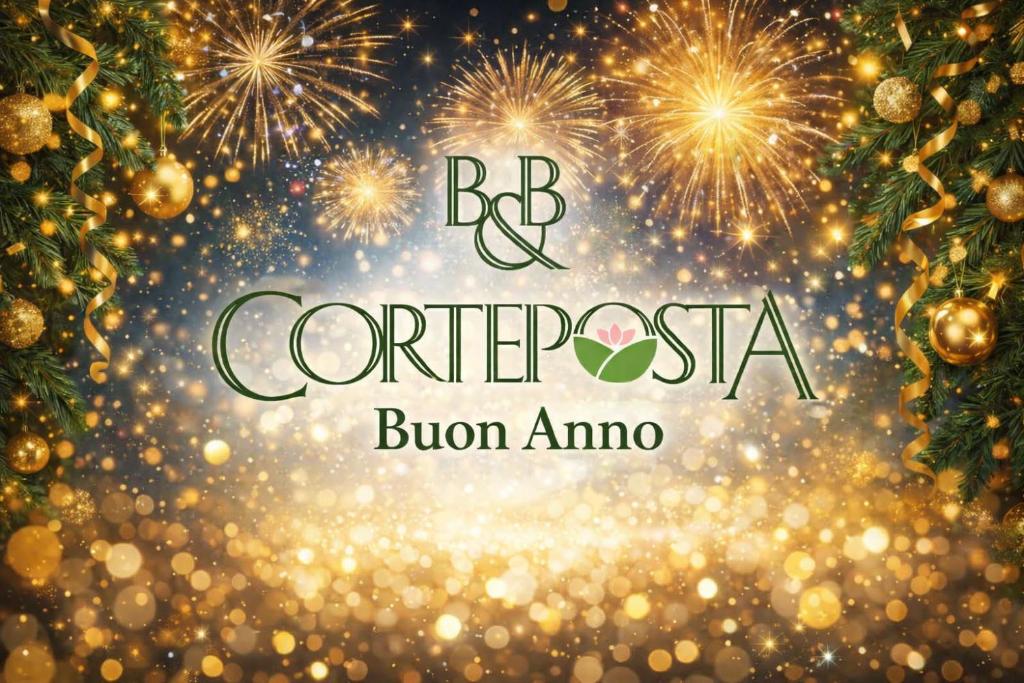 Et logo, certifikat, skilt eller en pris der bliver vist frem på Corte Posta B&B - parcheggio e bagno in camera