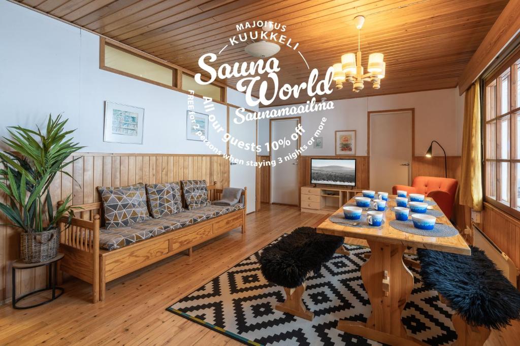 Et opholdsområde på Kuukkeli Apartments Saarisatu ja Urupää