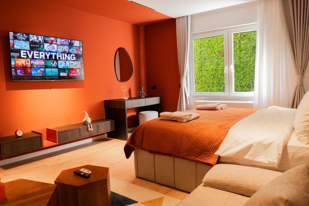 Posezení v ubytování Erika's Apartments