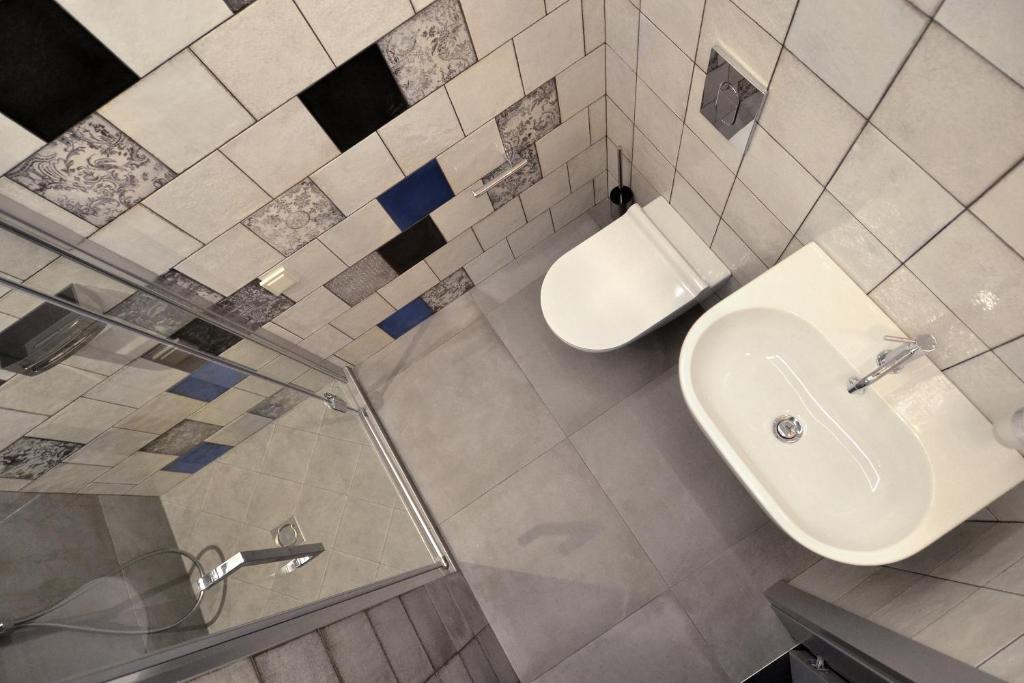 Koupelna v ubytování Vytautas Mineral SPA