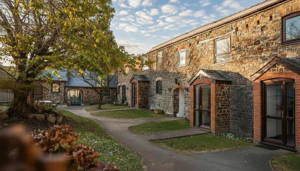 Bygningen som feriehuset ligger i