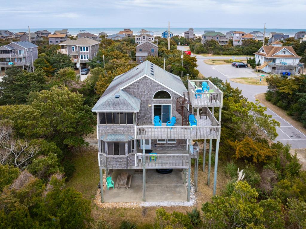 Bygningen som feriehuset ligger i