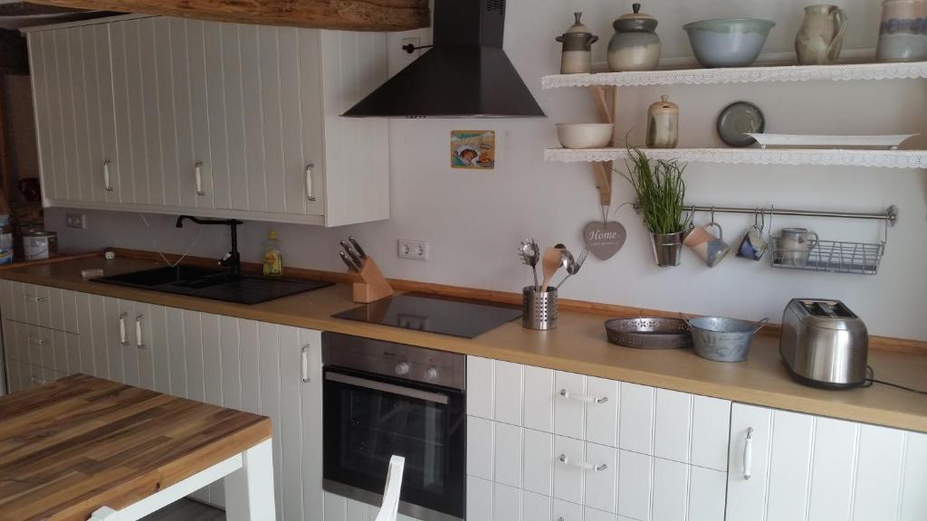Kuchyň nebo kuchyňský kout v ubytování Gästehaus Keins wie meins