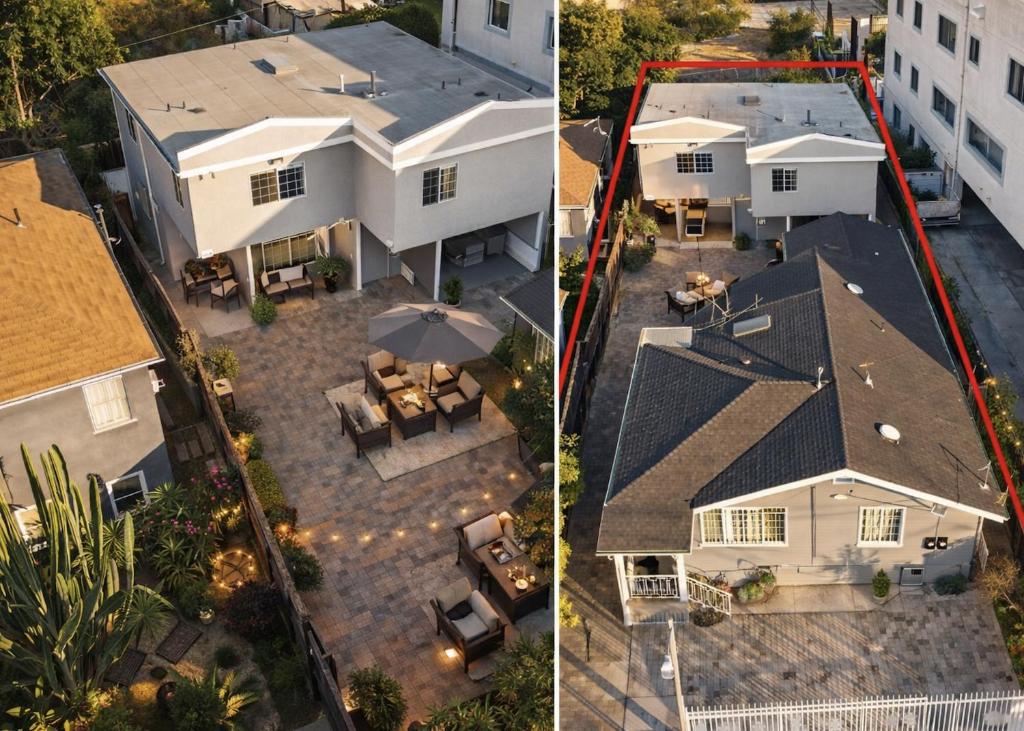 an aerial view of a house at The Olympic Suites LA in Los Angeles