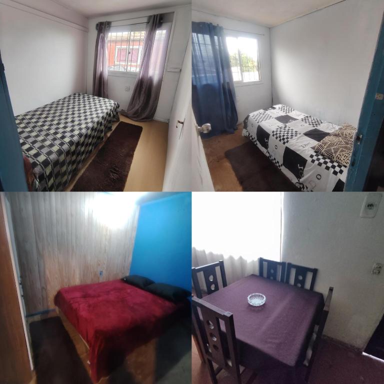 een kamer met twee bedden en een tafel erin bij Marina 14norte 1530 in Viña del Mar