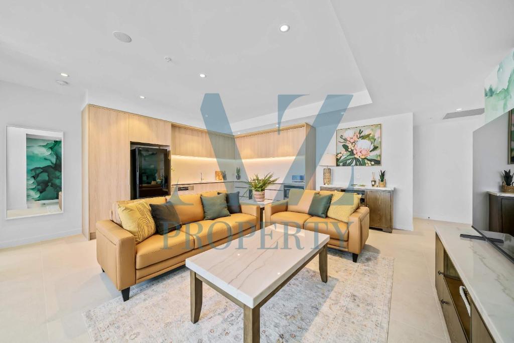 Et opholdsområde på Luxury Perth CBD Apartment with Pool & Gym