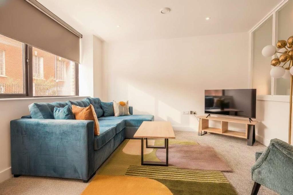 Et opholdsområde på Modern Studio Apartment in Central Rotherham