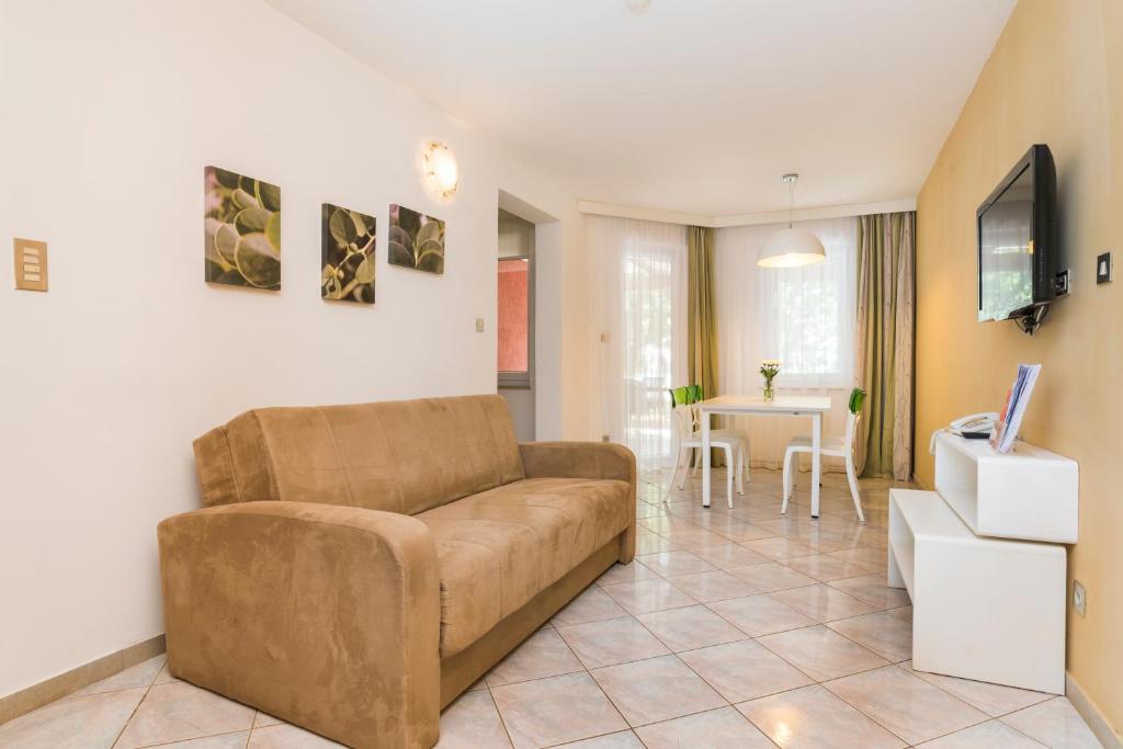 TV a/nebo společenská místnost v ubytování Apartments Amfora Plava Laguna