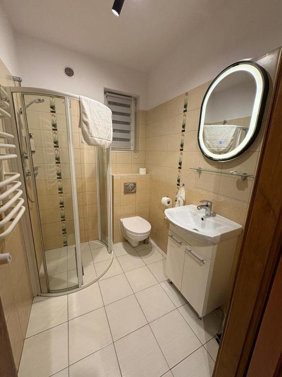 Koupelna v ubytování Pensjonat Poranna Rosa