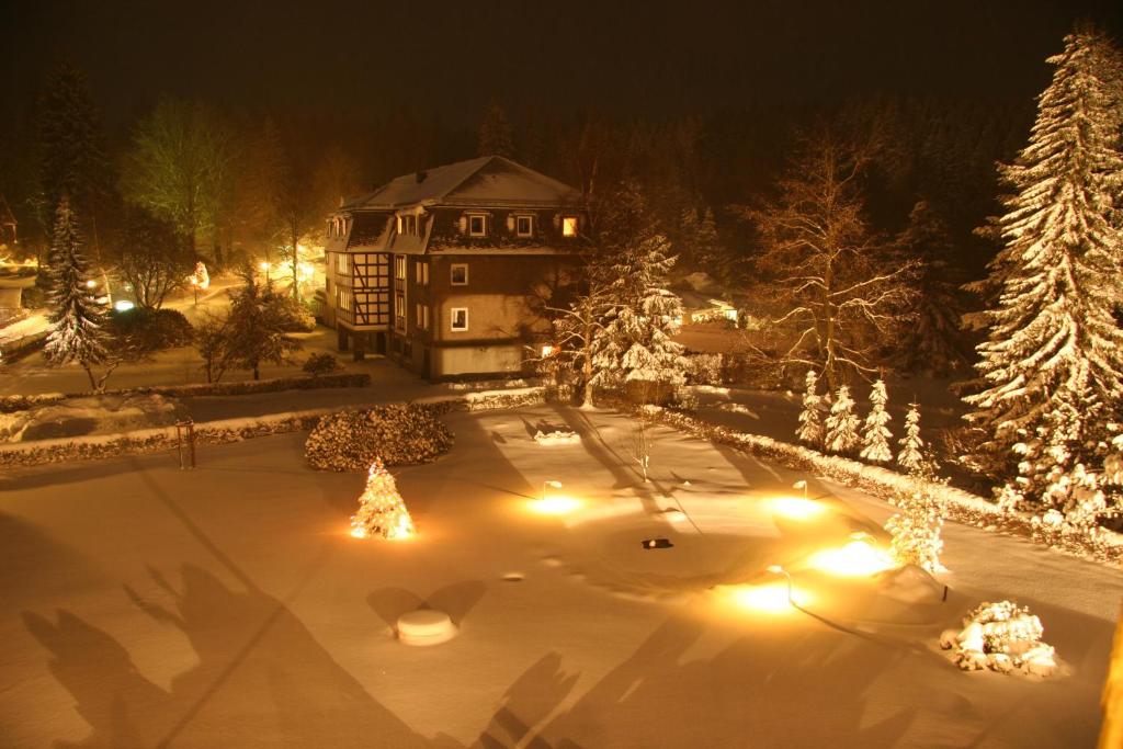 Hotel Gasthaus Tröster v zimě