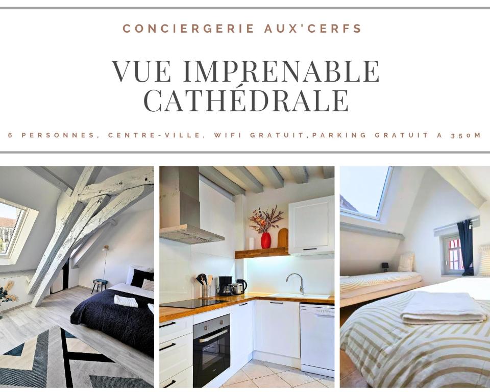 Køkken eller tekøkken på Aux'Cerfs - Vue imprenable Cathédrale