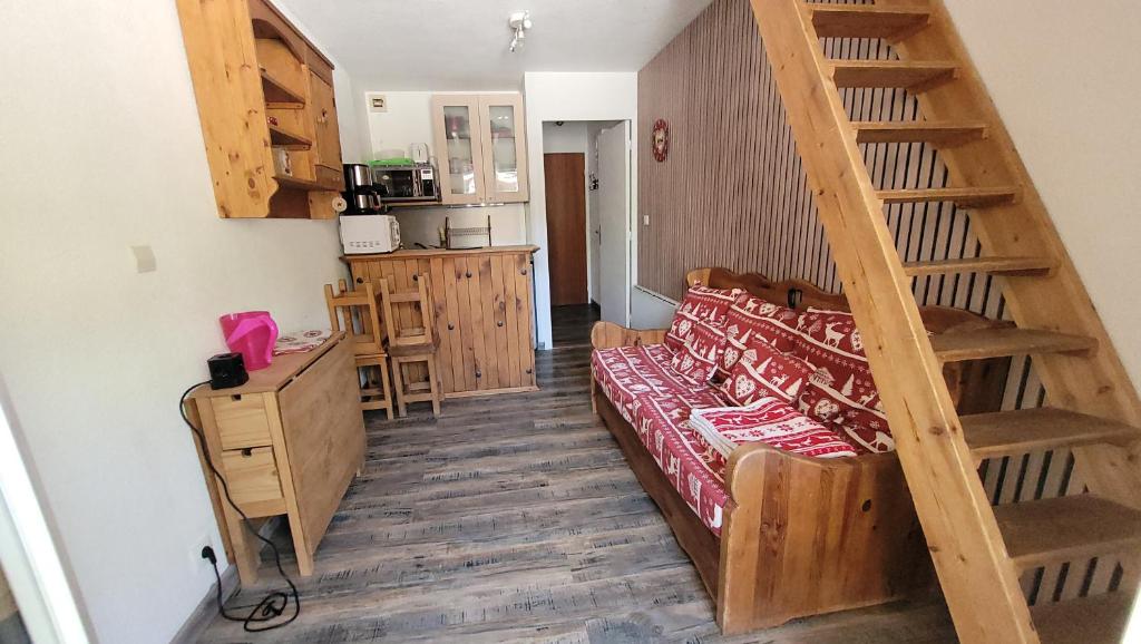 Køkken eller tekøkken på 2 pièces cosy la Foux d 'Allos centre station 30 m carrés