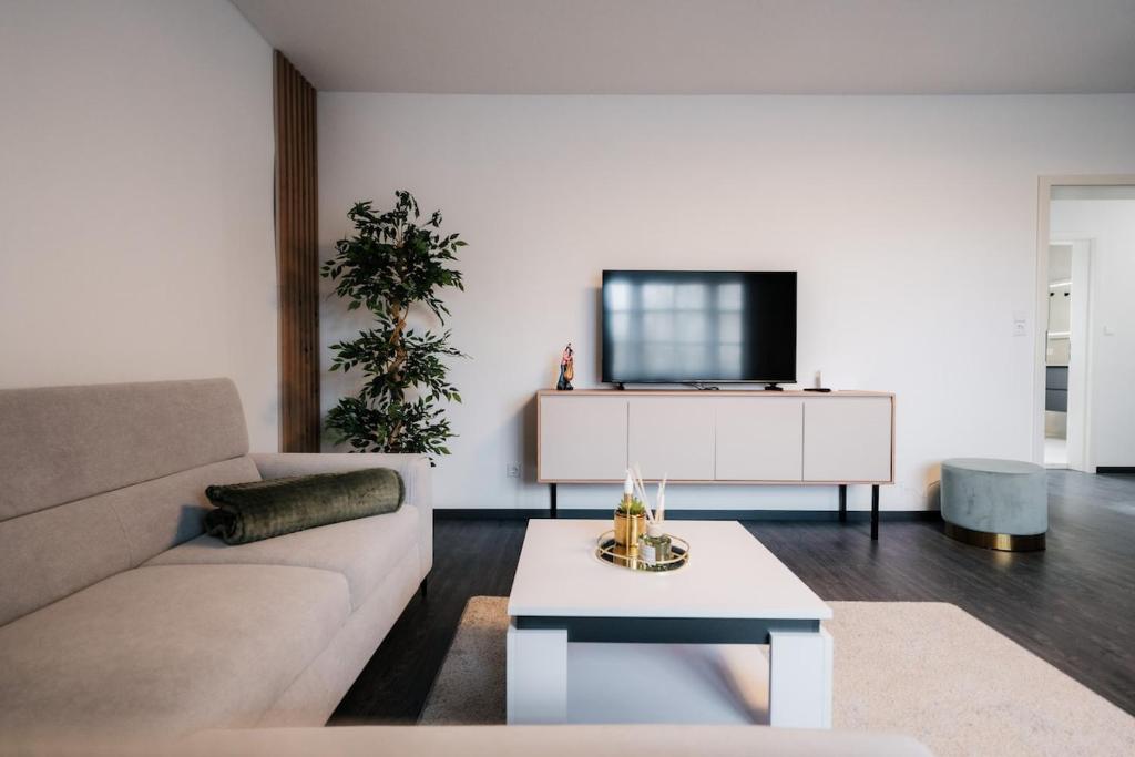 TV a/nebo společenská místnost v ubytování RandHome Apartment Erwitte Horn