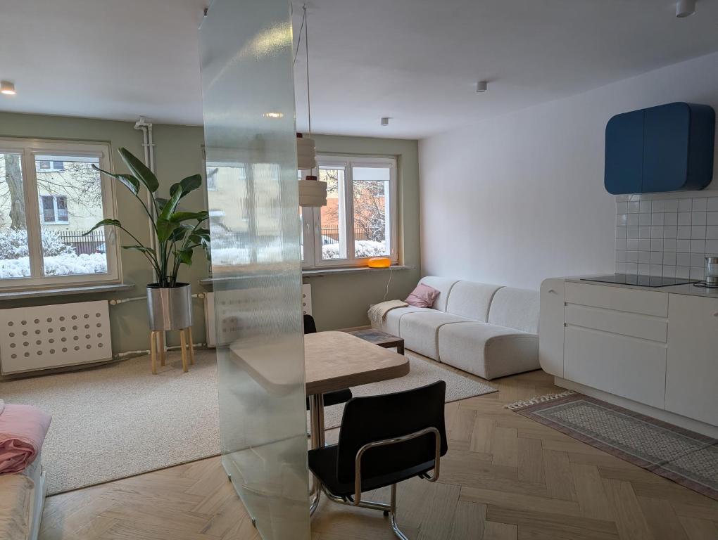 Et opholdsområde på Rakietników vintage condo