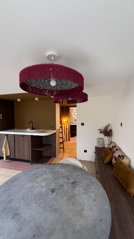 Kuchyň nebo kuchyňský kout v ubytování Studio M