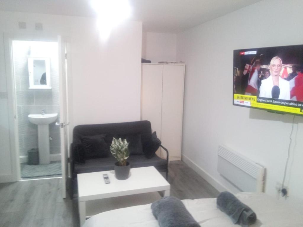 TV/trung tâm giải trí tại Lodge by Oak