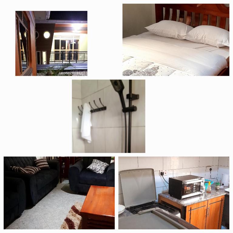 un collage di foto di una camera da letto e di un soggiorno di Kent City Homes a Hoima