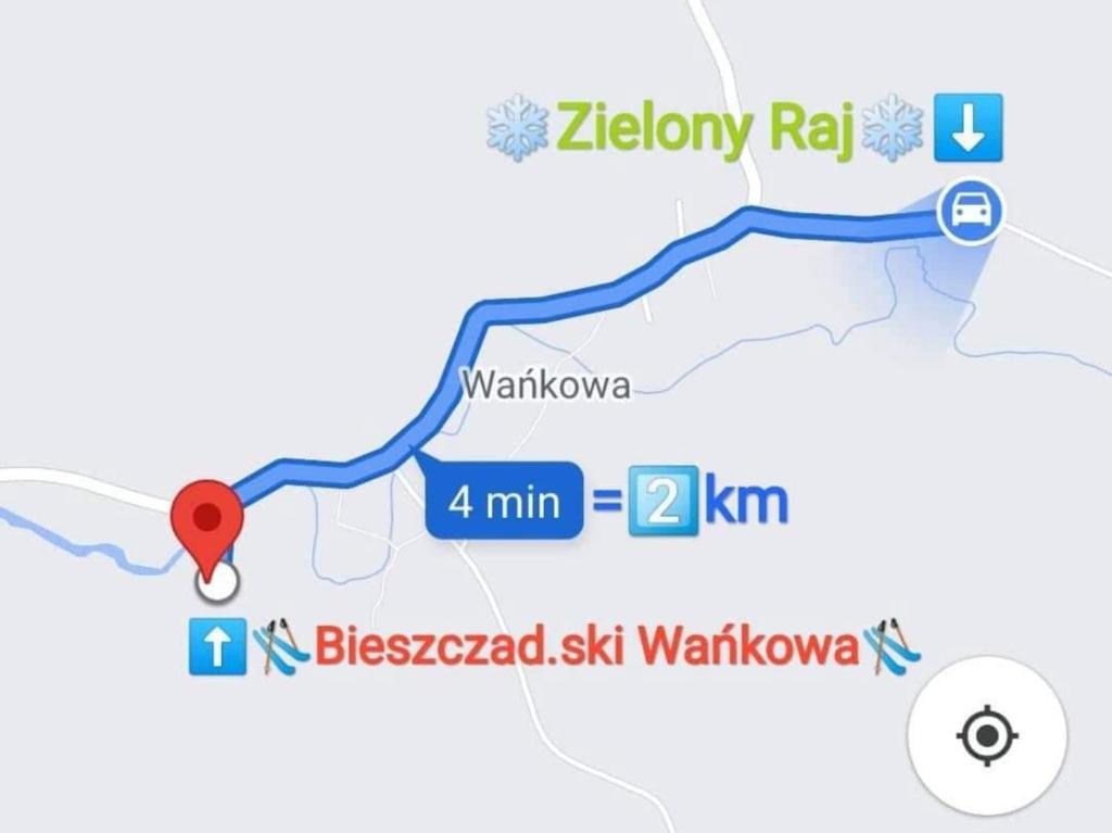 una mappa di Kelvin Road e del Kelvin Railway Trail di Zielony Raj - Bieszczady a Wańkowa