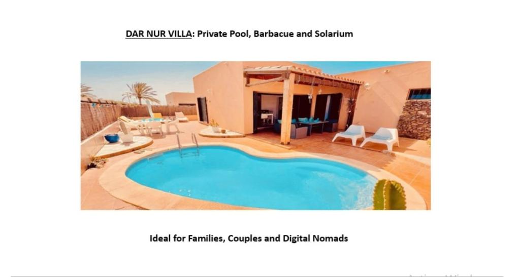 Hồ bơi trong/gần Dar Nur villa Ideal for Families, Couples, and digital Nomads with Private Pool BBQ Solarium