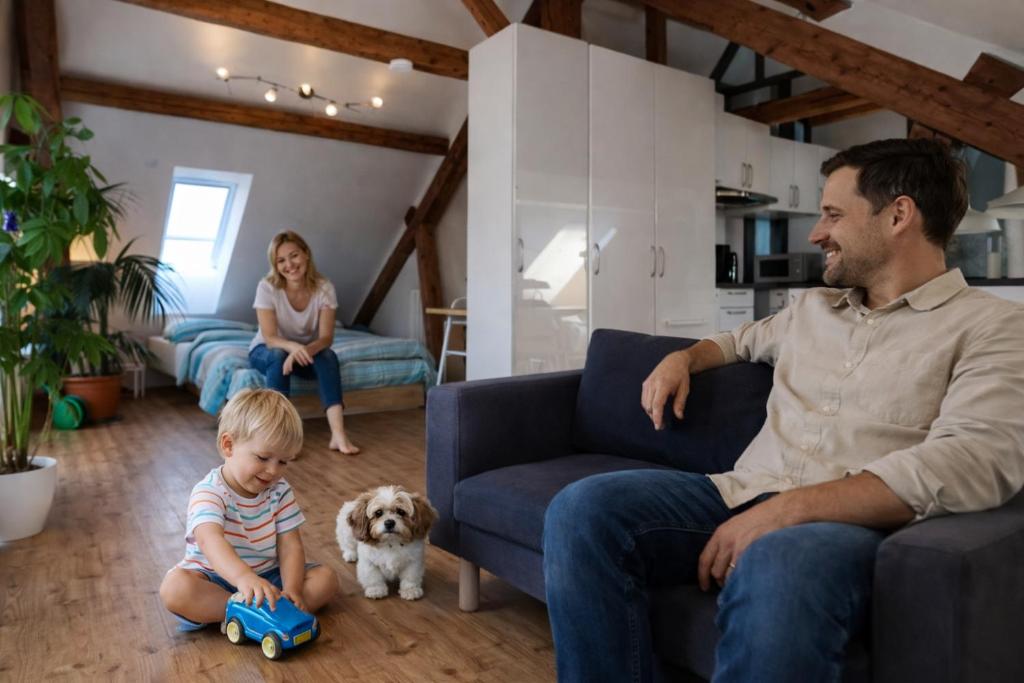 Děti v ubytování Exklusive Penthouse Wohnung, nahe zur Schweiz DA VINCI