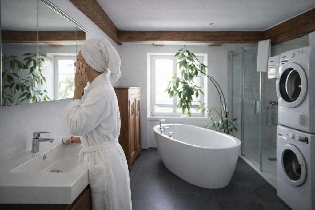 Et badeværelse på Exklusive LOFT-Wohnung, nur 30 Min von Zürich