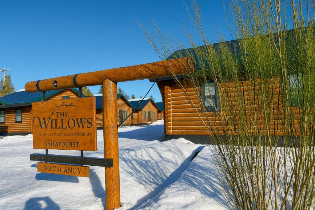 The Willows Cabins om vinteren