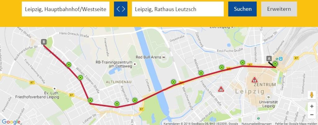 ライプツィヒにあるFeWo Auenblickの赤線地図