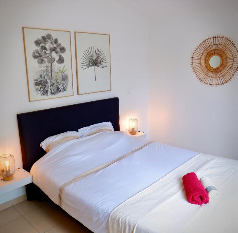 En eller flere senge i et værelse på Etang Salé les bains - Corail Cosy